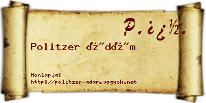 Politzer Ádám névjegykártya
